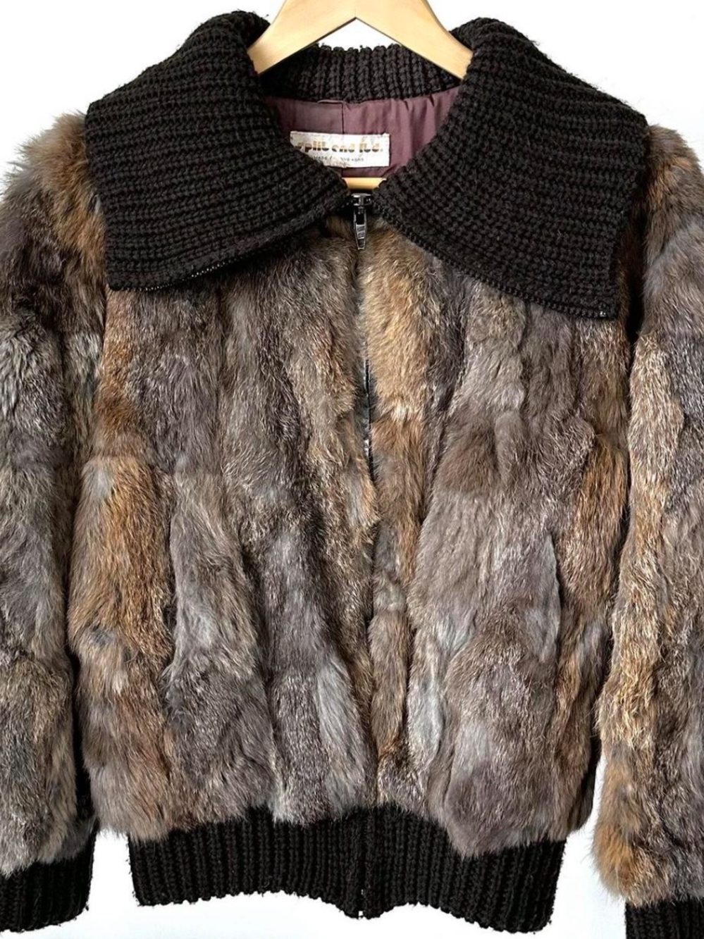 Vintage Real Rabbit Fur Bomber Jacket - Picture 2 of 7